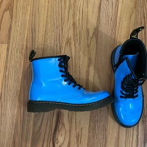 Blue Patton kids dr martens boots